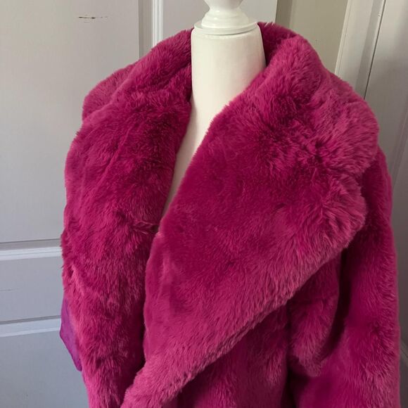 Confetti Pink Stella Faux Fur Coat from APPARIS (Size XS) NWT - Picture 2 of 9
